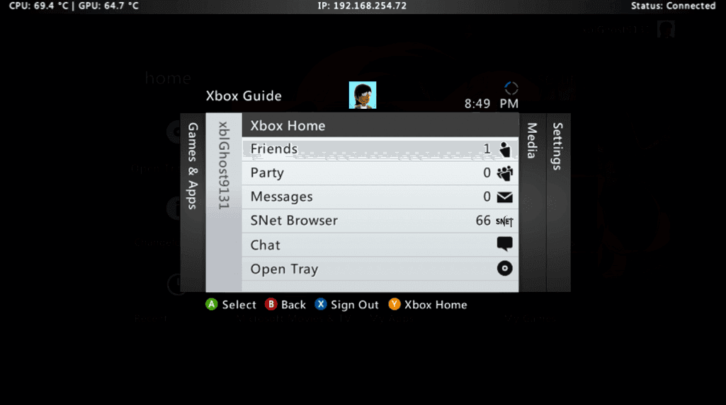 Xbox guide